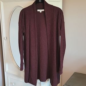 EUC LOFT Open Cardigan Relaxed S Burgundy/Black
